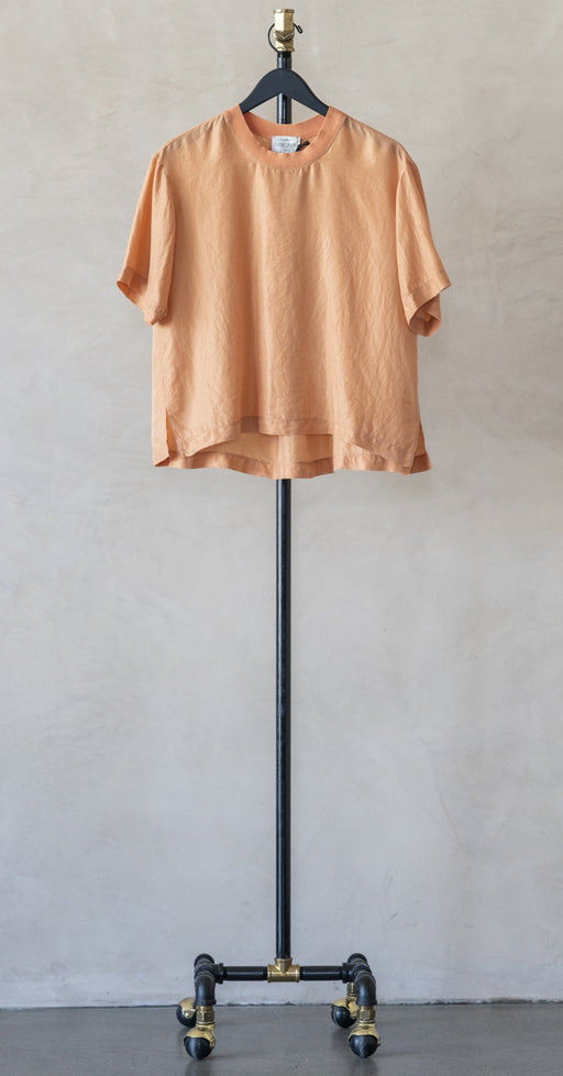 FORTE FORTE Knitted Neck Habotai Silk Tee